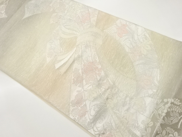 JAPANESE FUKURO OBI FOR SUMMER / WOVEN FLOWERS